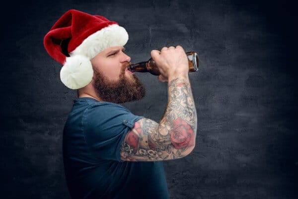 drinking alcohol beer man tattoo angry christmas xmas stress free hypnotherapy hypnosis tips