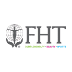 The Federation of Holistic Therapists logo with their initials and a person in a world balanced on open hands.