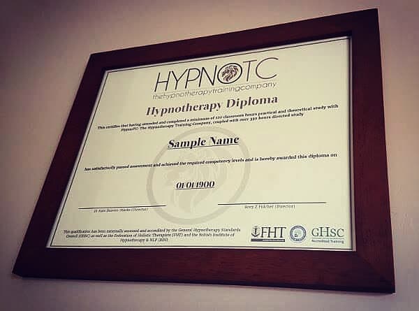 Diploma in frame - best hypnotherapy course blog
