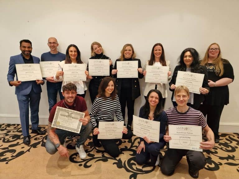 Students with certificates - Hypnotherapy Training for Healthcare Professionals